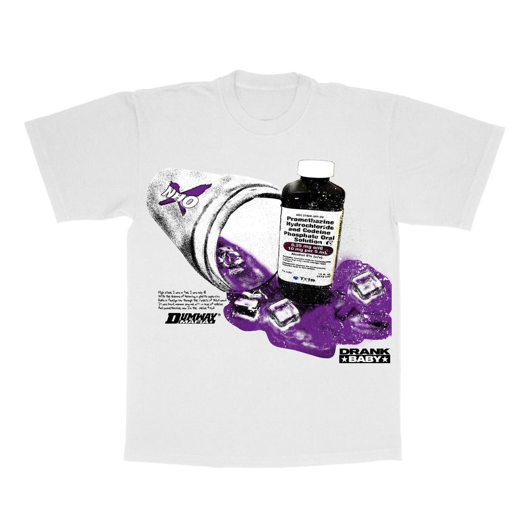 DUMWAY X NOHANDOUTZ PURPLE TRIS COLLAB TEE